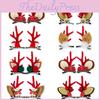 Playful Christmas Hairpins Featuring Festive Red Antler Designs And Soft Plush Material For Girls