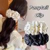 Flowers Banana Clip Hair Clip Polka Dot Ponytail Clip Elegant Hair Claw Clips Headwear