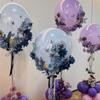 Purple Flower Butterfly Balloon Transparent Bobo Ball DIY Wedding Decoration Birthday Anniversary Holiday Decor Party Supplies