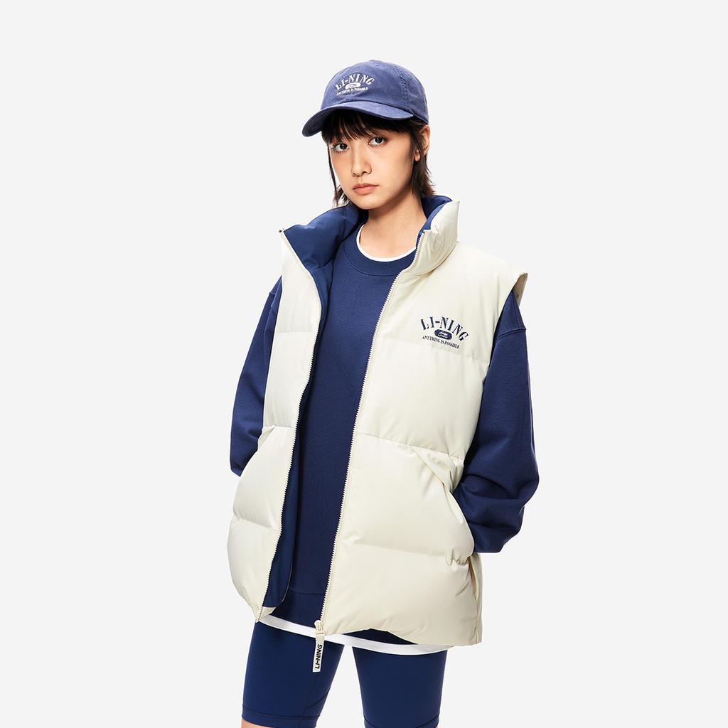 Li Ning Hot Pot Down Series Water-Resistant Letter Number Zipper Stand Collar Versatile Cold-Resistant Comfortable Breathable Winter Vest AMRU043-6
