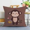 Cartoon Animal Print Decorative Pillowcase Bedroom Living Room Square Cushion Pillowcase