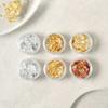 Set Of 6 Gold And Silver Foil Nail Decorations