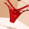 European & American Sexy Ice Silk Seamless Thong with Bowknot – Women’s Temptation Hollow Out Design