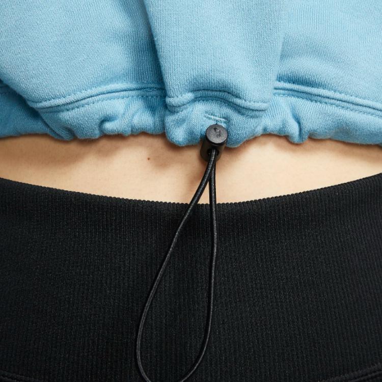 Nike Спортивная одежда Swoosh French Terry Crew Logo Print Short Sleeve Hoody Women sweatshirt Blue CJ3766-424