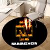 1 шт. Круглый ковер с огненным логотипом Rammstein, Музыкальная группа, Изготовлен из полиэстера, Идеально подходит для украшения офисных кресел, гостиных