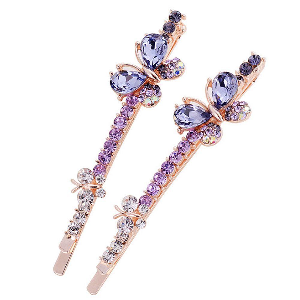 1 пара модных головных уборов с блестящим краем, заколка-заколка для волос со стразами и кристаллами в виде бабочки