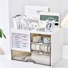 Multifunctional Desktop Organizer Drawer Box with Pen Holder Large Capacity Multi-Compartments Desk Organizer Storage Case