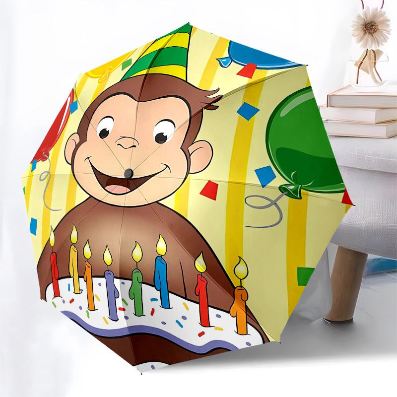 Birthday, Monkey Automatic Opening and Closing, 8 rib Structure Portable Umbrella, Suitable for Men and Women in All Seasons Perfect Gift f