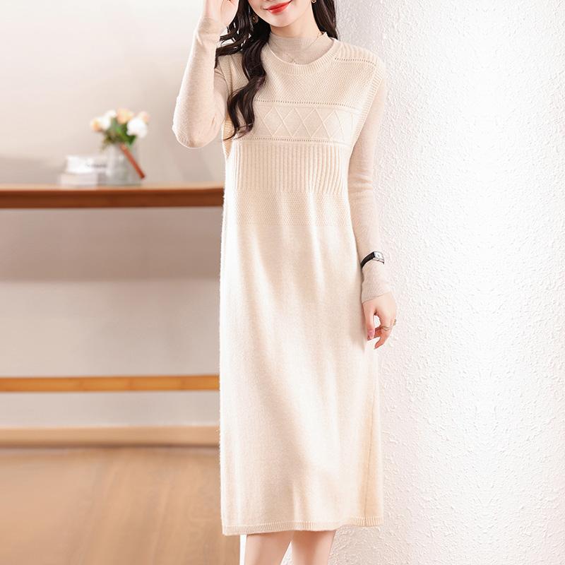 Женское кашемировое платье Qinghe кашемир 30% кашемир 70% шерсть осенне-зимняя кашемировая юбка мягкая и теплая