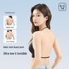 Seamless Backless Push-Up Bra: Thin Strap U-Shape Halter, No Empty Cup, Invisible Nude Women's Tank Top.