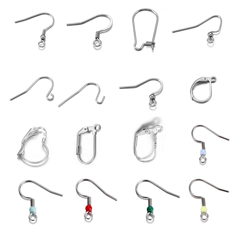 20-50 шт. Неаллергенные серьги-крючки из нержавеющей стали, застежки для серег, ушные дужки, фурнитура для изготовления бижутерии своими руками, аксессуары