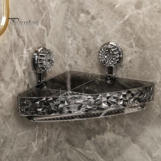 Угловая настенная полка с присоской, стойка для хранения, прочная, выдерживающая большую нагрузку, легко устанавливаемая, прочная полка-органайзер для душа