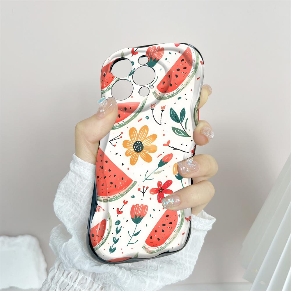 Мультяшный узор кремовая текстура чехол волнистый край мягкий силиконовый чехол для телефона чехол для iPhone Samsung Huawei Honor Xiaomi Redmi Infinix Tecno