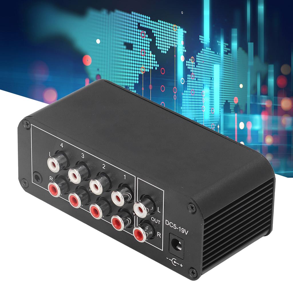 Стерео микшерный пульт 4 канала RCA вход и выход Мини стерео микшер с раздельными регуляторами громкости фо