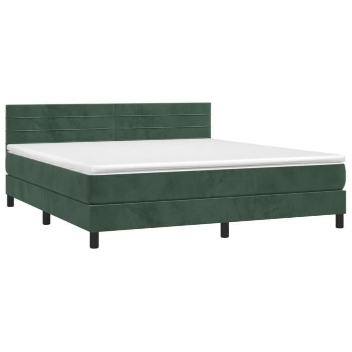 3141374 vidaXL Divan Bed and Mattress Dark Green 160x200cm Velvet