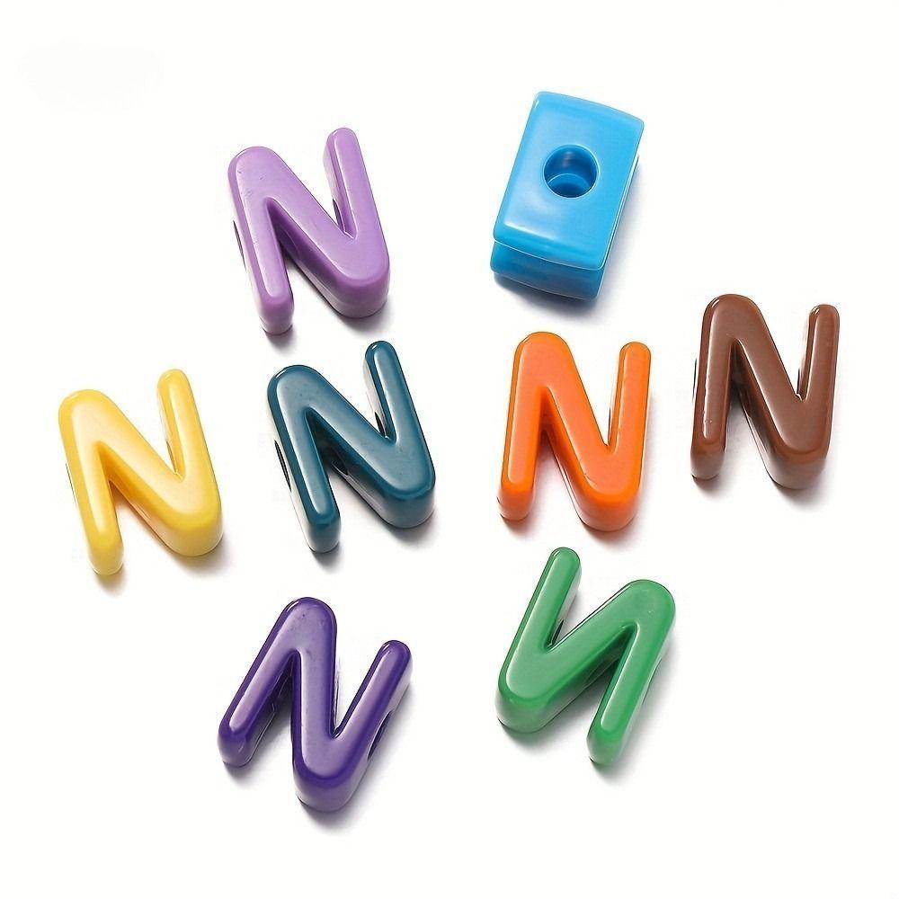 50Pcs DIY Letter Pendant Beads Jewelry Making Charm Round Acrylic Pendant Jewelry Accessories