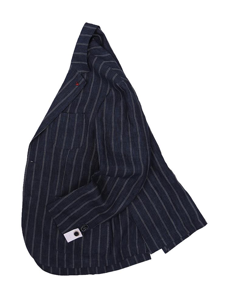 Ikalook Striped Linen Summer Blazer Ajk105A