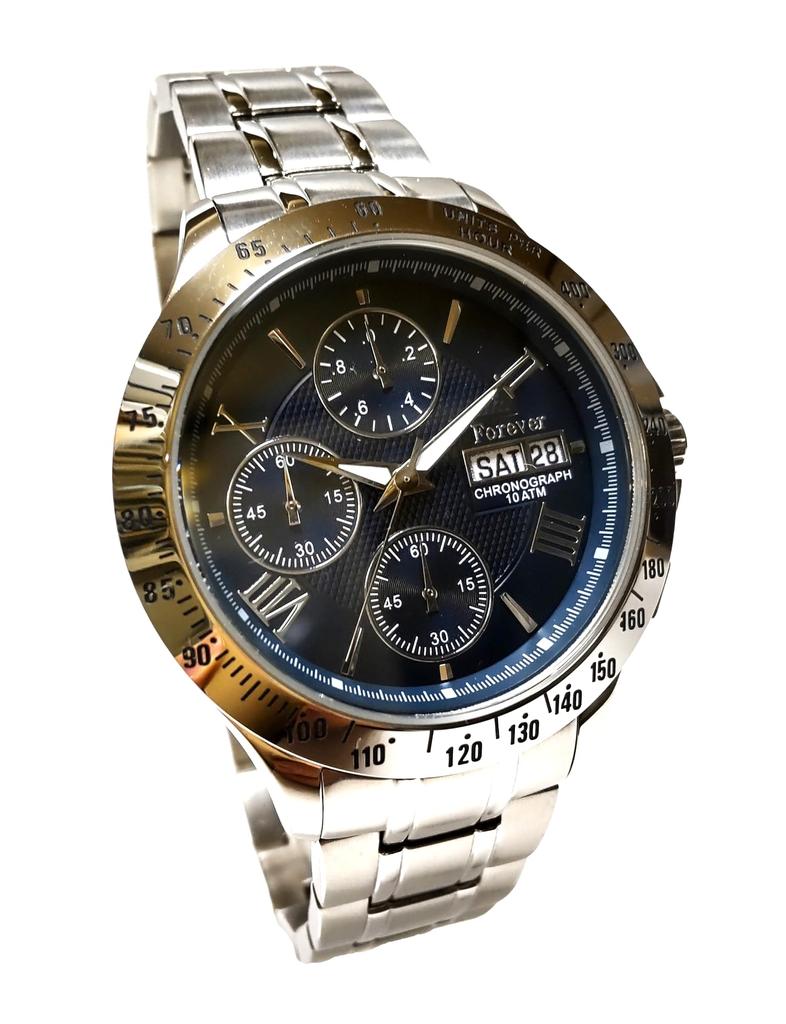 Watch Watch Chronograph High Speed Second Day Date 10 ATM Water Resistant Calendar Date Day of the Week Tachymeter Function FOREVER Men's [Valuable