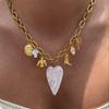 Stainless Steel Fashionable Boots, Star Shaped Heart DIY Pendant, Gold-plated Color Preservation