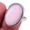 Кольцо из чистого серебра 925 пробы с натуральным розовым опалом ручной работы, размер 10 P4u11