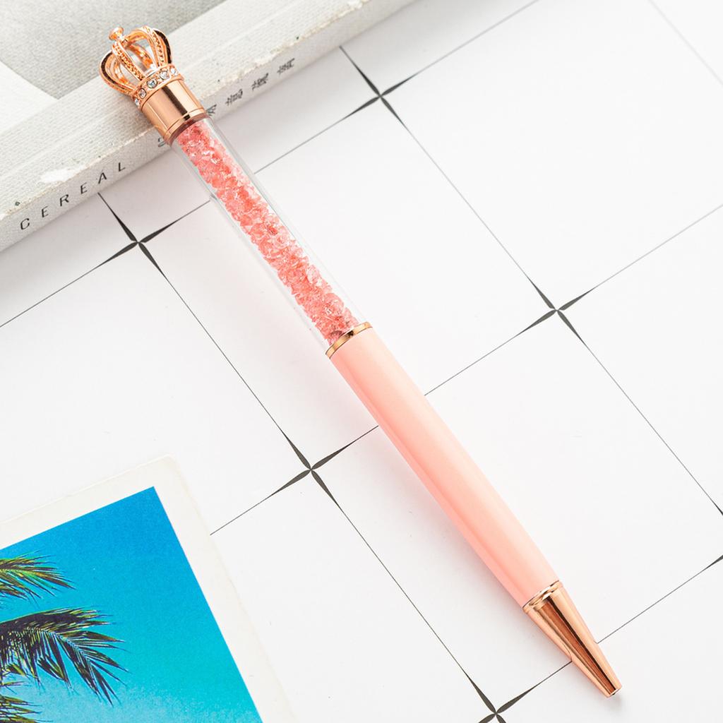 1 шт., креативная многоцветная хрустальная Корона, деловые металлические офисные вращающиеся ручки, школьные канцелярские принадлежности, офисные принадлежности, шариковая ручка