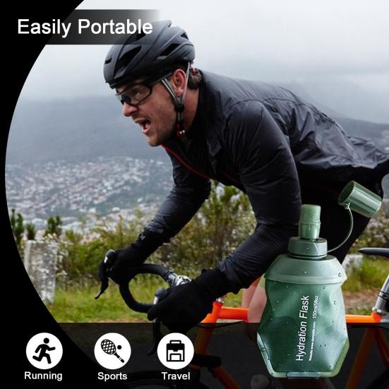 Soft Flask Water Bag Food-grade Collapsible Hydration Pack Bottle Reusable Leakproof Outdoor Water