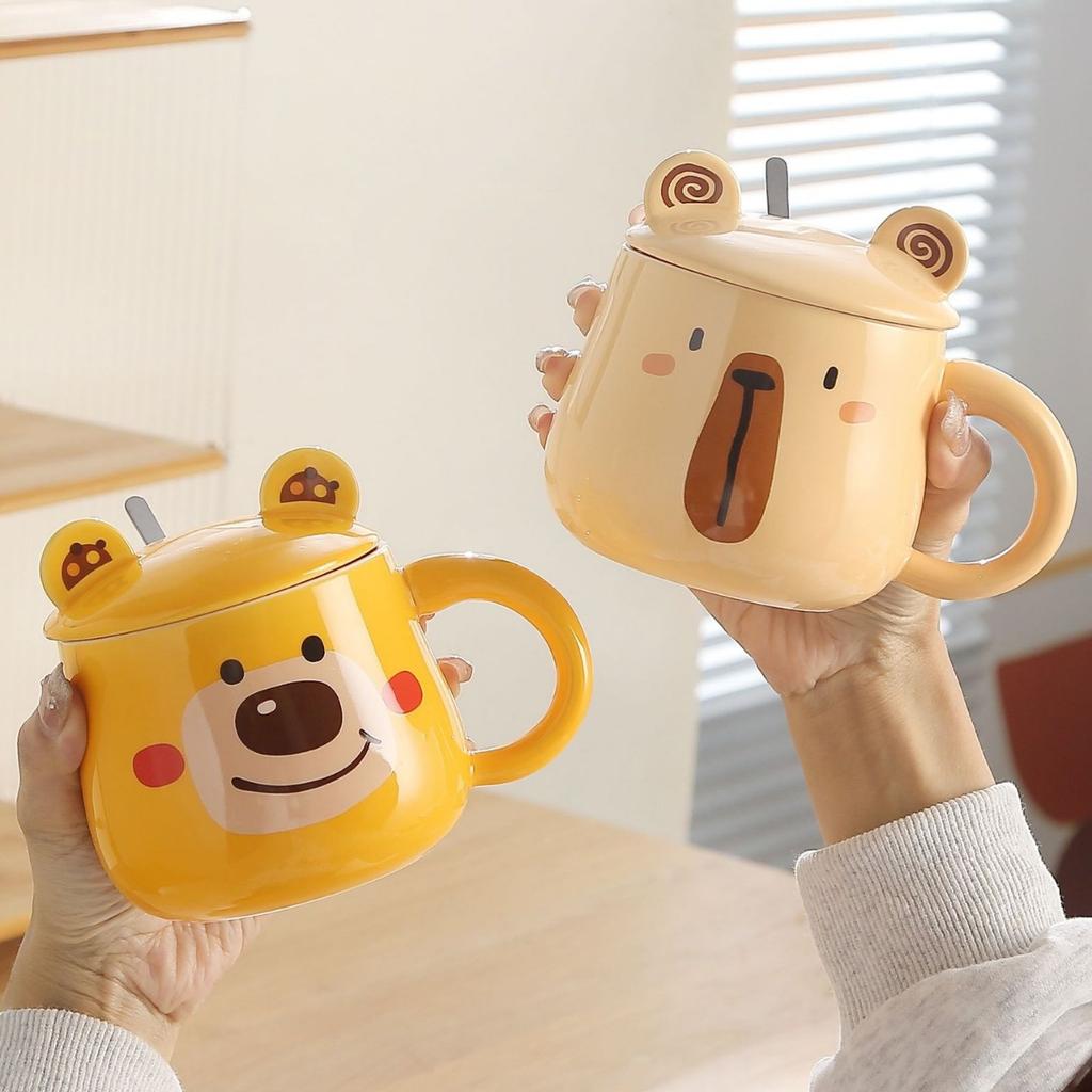 Milk Fufu Bear Mug Cartoon High Appearance Level Ceramic Cup  Household Drinking Cup  Coffee Cup  Breakfast Milk Cup