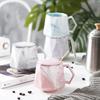 400ml Ceramic Marbled Coffee Mugs European Style Diamond Cup with Handle Personality Magic Mug Couple Friends Gift Milk Drinking