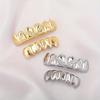 Позолоченные медью Hip Hop Grillz с твиловым узором - Набор на верхние и нижние зубы, Европейский бестселлер