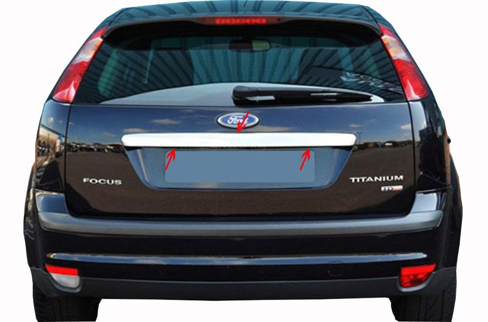 Накладка на крышку багажника (SW, нерж.) Carmos - Турецкая сталь для Ford Focus II 2005-2008 гг