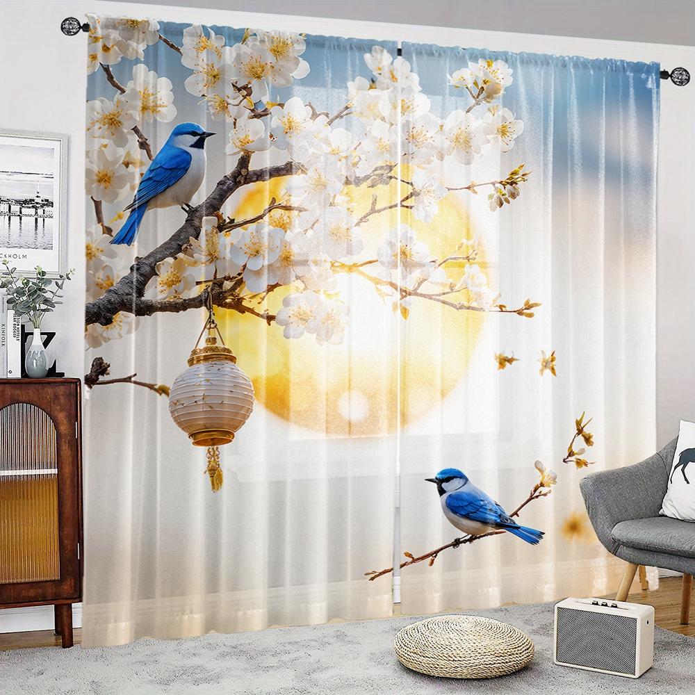 2 шт. HD цифровой новый китайский стиль восхитительный печатный экран для окна украшение дома стиль украшения гостиной спальни стержень через