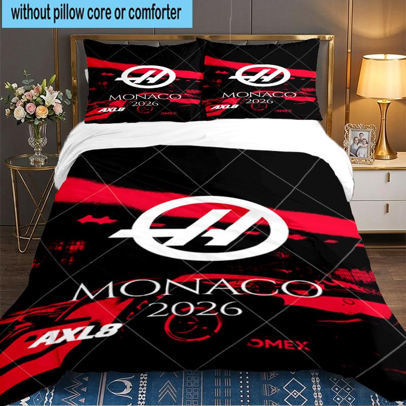 3PCS F1 Team Bedding Set,Including 1pc Duvet Cover And 2pcs Pillowcases Perfect for Bedroom, Dormitory, Large size Fan Christmas gift