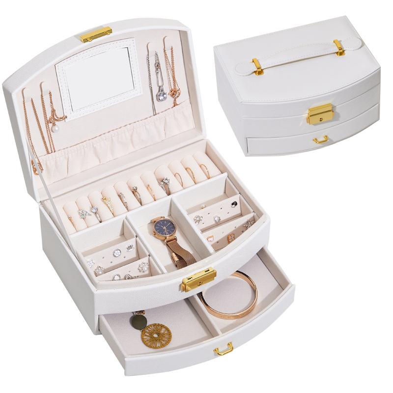 Double-layer Jewelry Storage Box Large Capacity Drawer Type Jewelry Box Creative Earring Jewelry Storage Box