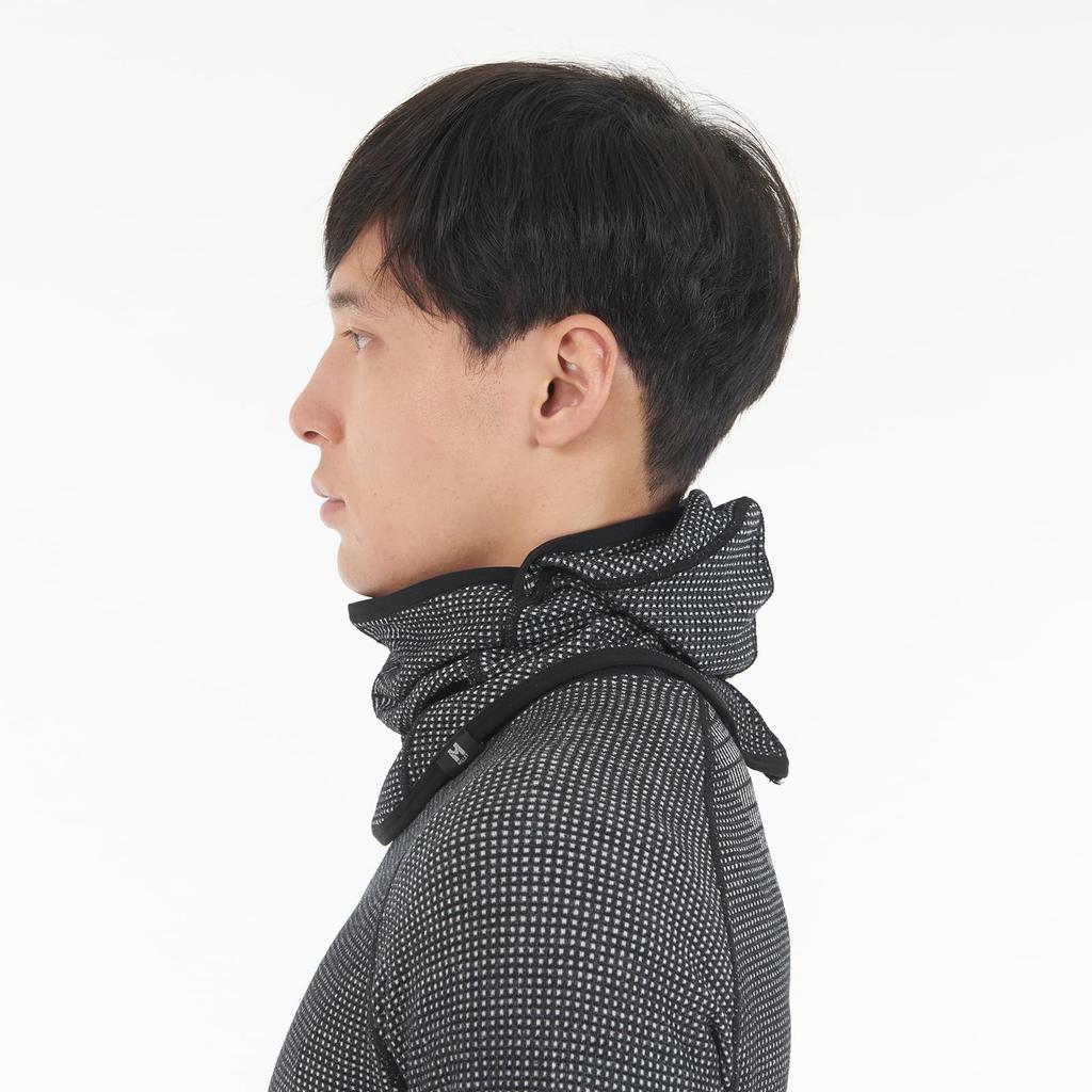 Millet Waffle Wool Fleece Face Heather Gray Model MIV01996 Men's Mask, (New Logo),