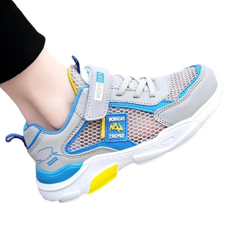 1910 Boys Shoes 2025 Spring and Autumn Mesh Shoes Medium and Older Children's Breathable Mesh Surface Summer Single Mesh Hollow Children's Sports
