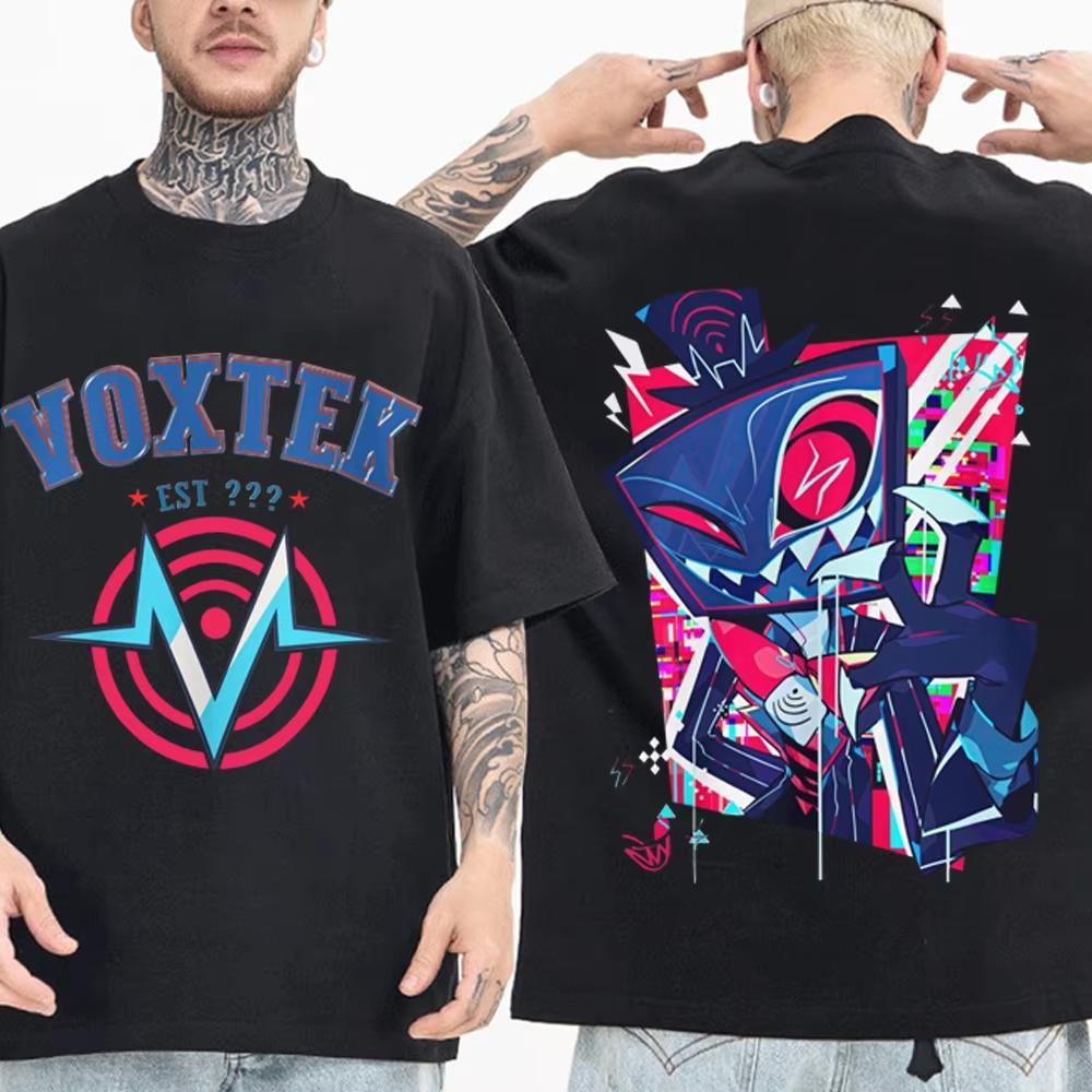 Футболка с дизайном персонажа VOX из Hazbin Hotel Мужская Женская Харадзюку Короткий рукав Круглый вырез Дышащая Удобная унисекс Повседневная рубашка Подарок