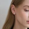 CRANNE 14K Кубические серьги с 4 зубцами (Позолоченный) C24EGF174