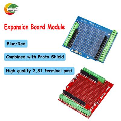 Плата расширения Proto Screw Shield PCB для Arduino С кнопкой сброса с открытым исходным кодом для макетной платы 1,81 клемма Двустороннее припой DIY