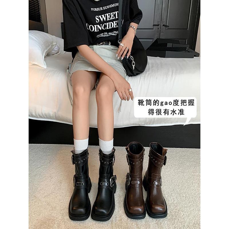 Cowhide Version~ Zhao Zhaoyi Boots Merad Boots Women's Leather Retro Knight Boots Western Cowboy Boots