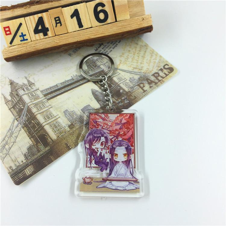 Аниме игры Вэй Усянь Лан Чжань персонаж мультфильма акриловый брелок металлическое кольцо автомобильная сумка украшение для ключей аксессуар подарок аниме подарки кулон