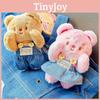 Cream Jinnew Lovely Bear Plush Keychain With Denim Overalls For Collectible Gifts