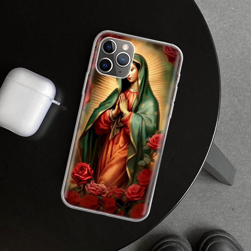 Чехол для телефона Дева Гваделупская Мария для iPhone 11 12 13 Mini 14 15 Plus 16 Pro Max 17 Air 7 8 + SE Художественный Индивидуальный Fundas 1