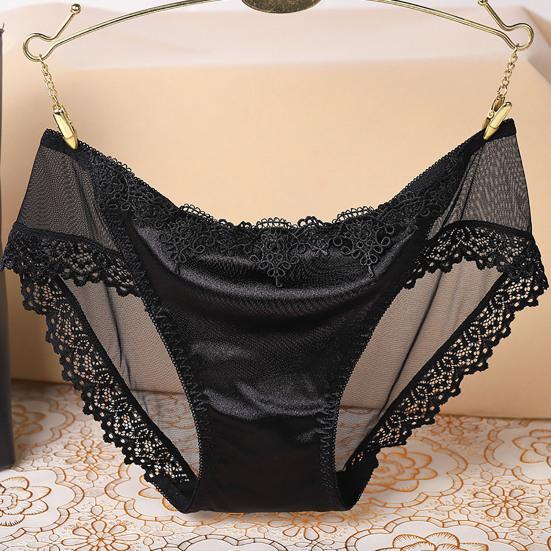 Women Briefs Trendy Sexy Perspective Thin Comfortable Inside Wearing Nylon Lace Stitching Ladies Briefs Sleeping Accessories