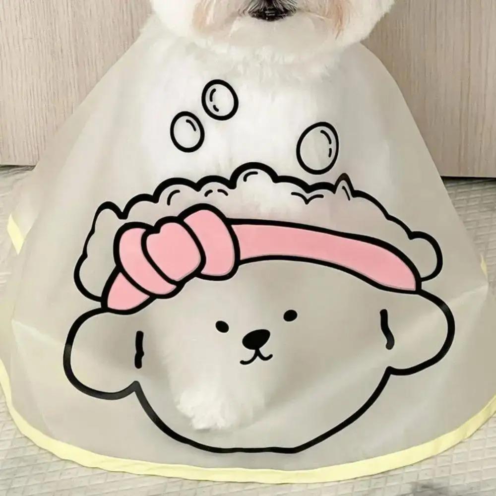 Waterproof Pet Cloak Cartoon Print Pets Clothes Cloak Creative Dog Grooming Cape  Facial Care