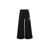 Mid-Waist Tie-Waist Wide Leg Track Pants Women Bottoms Black H57354