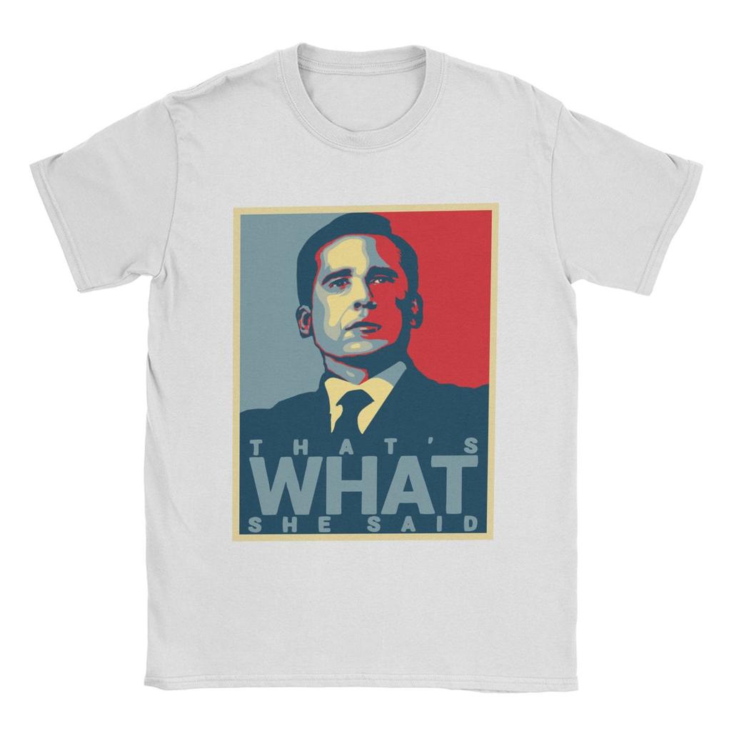 Мужские футболки Майкл Скотт Это то, что она сказала Хлопковые футболки Телесериал Офис Футболки с круглым вырезом Одежда Вечеринка