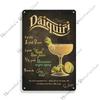 Cocktail Themed Metal Tin Sign 30x20cm, Bar Home Wall Decor