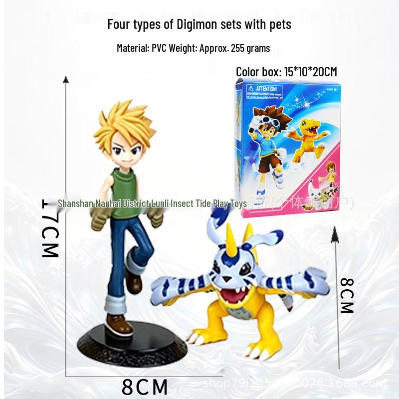Набор фигурок Digimon из разных стран: Доступны настольные украшения Габумона и Патамона.