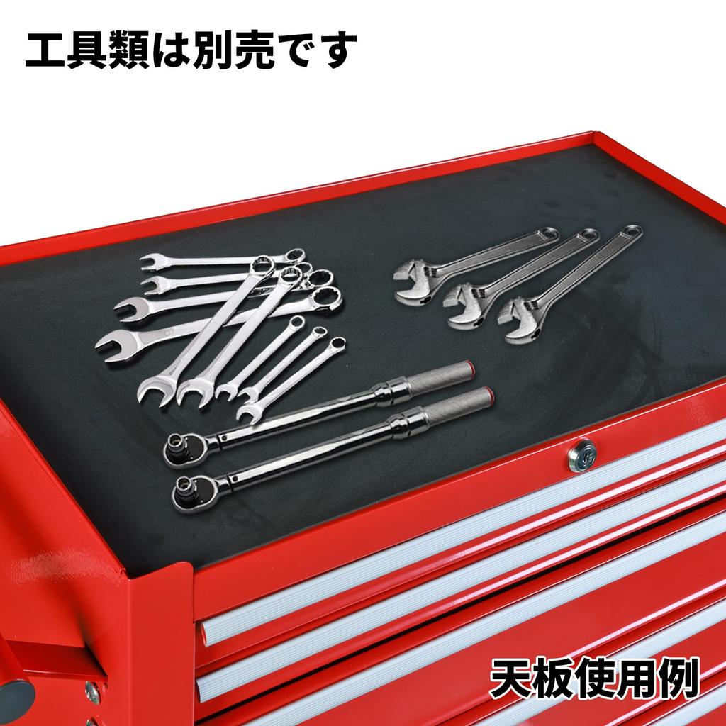 BIG RED Tool Cabinet Roller Cabinet Multipurpose Tool Box Large Storage Capacity TJ1307B 7-tier (Red/with Casters)