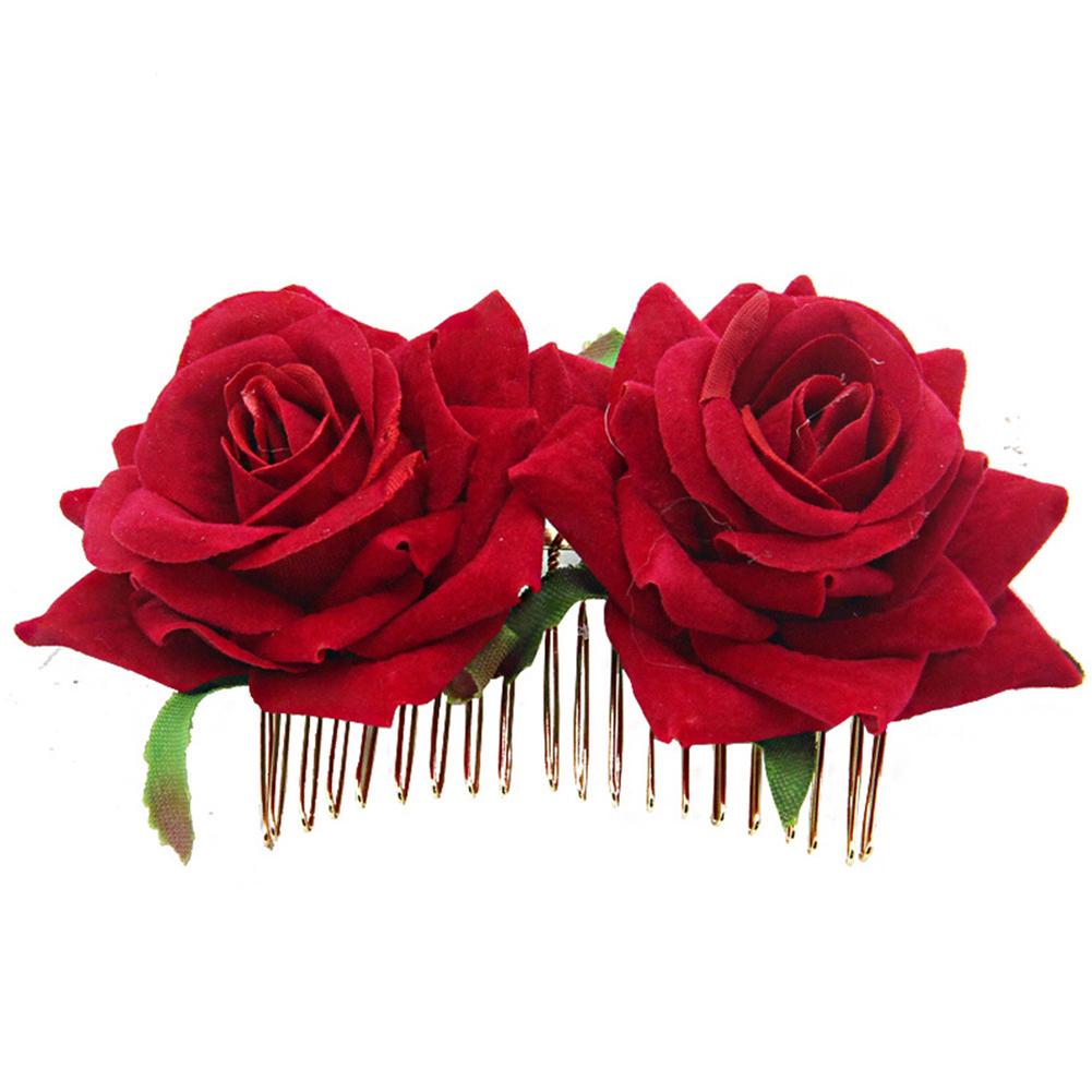Rose Hairpin Bridesmaid Wedding Women Hair Accessory Bridal Flower Hair Comb